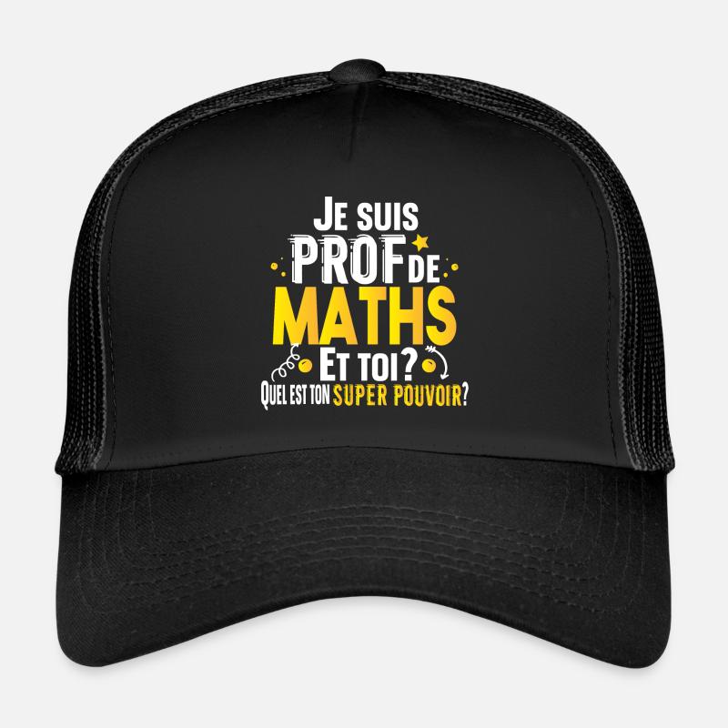 Prof Professeur Maths Métier Cadeau Collège Lycée Casquette trucker 