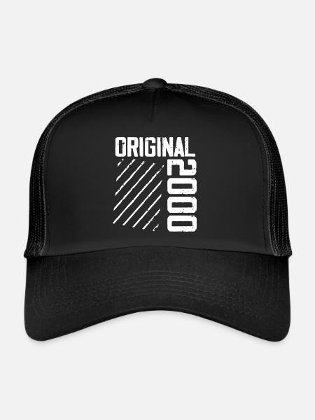 Original 2000 24e Anniversaire Cadeau Retro - Casquette trucker  - noir/noir - Devant