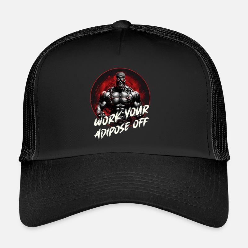 Bodybuilding Motivation Muscle Skull Six Pack Trucker Cap