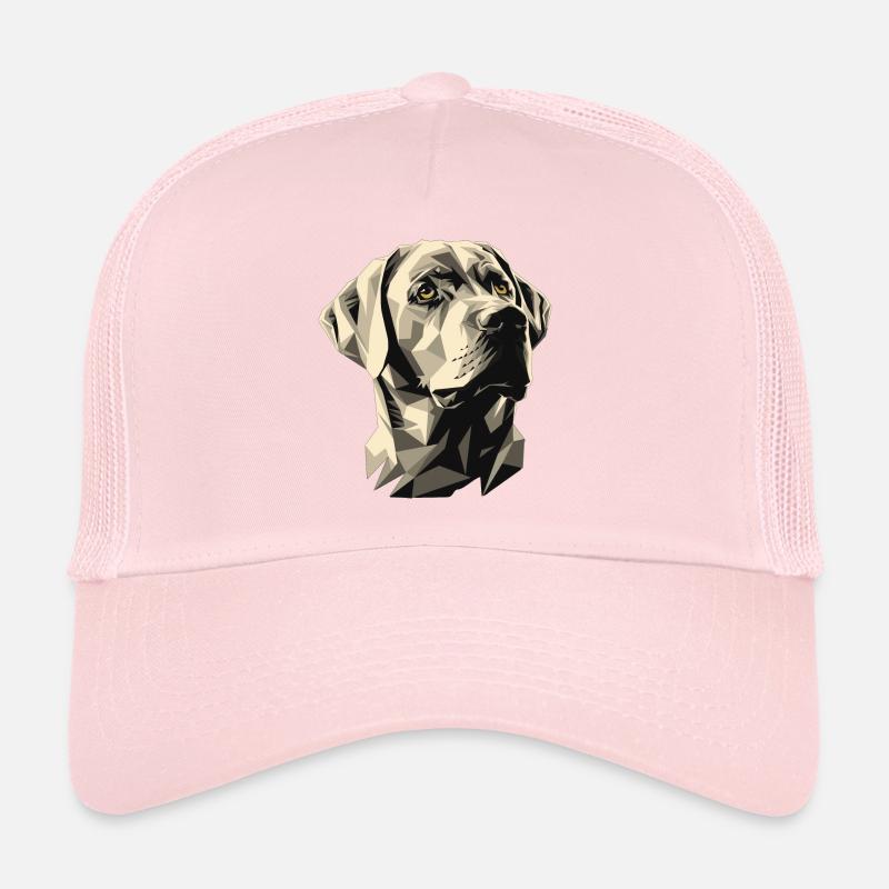 Labrador gris froid dans le style polygonal Casquette trucker 