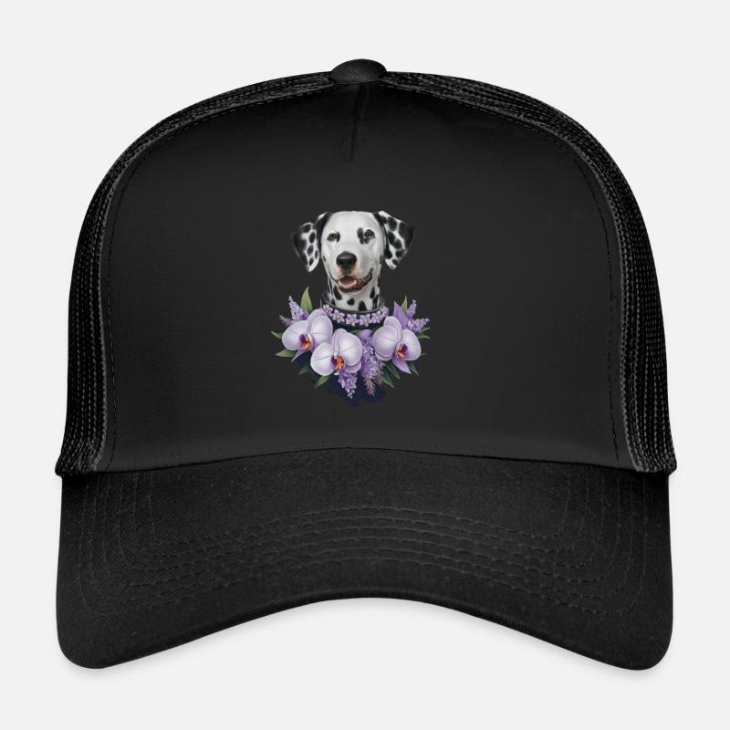 Süßer Dalmatiner mit Orchideen Trucker Cap