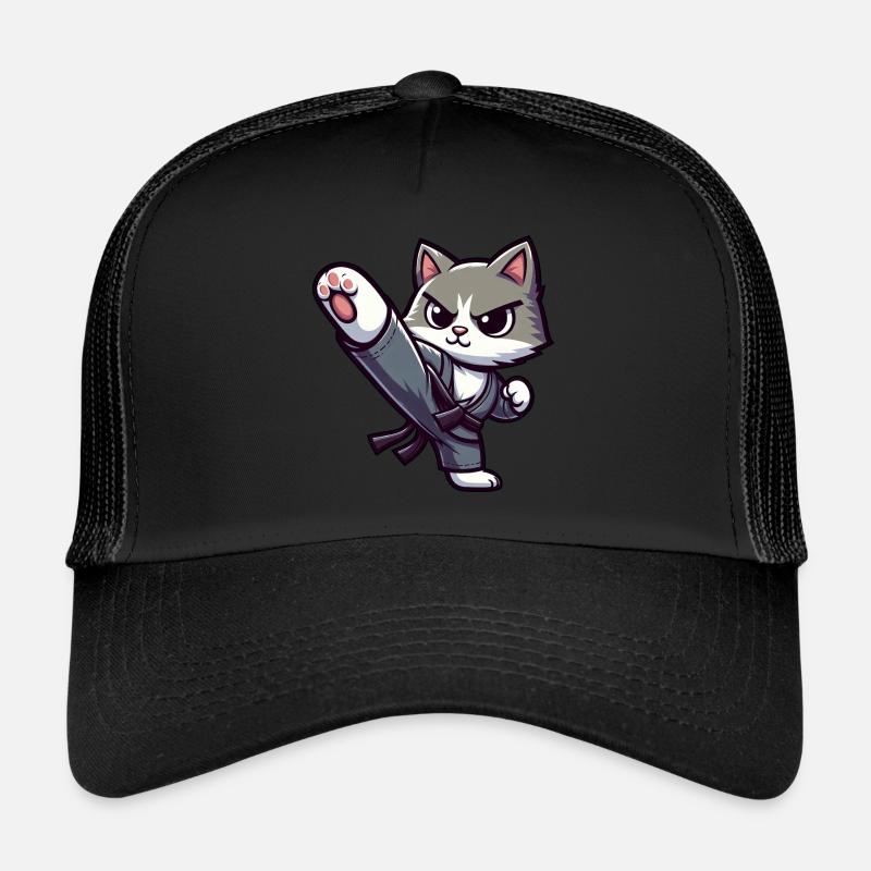 Chat arts martiaux dessin animé Combat de chat Casquette trucker 
