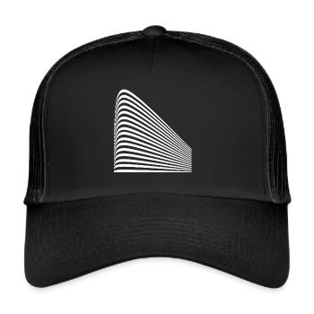 Curved lines - Trucker Cap - black/black - Front