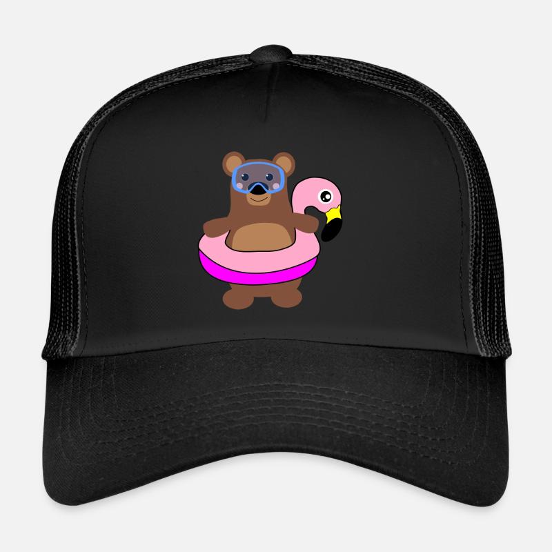Diver Bear Flamingo Trucker Cap
