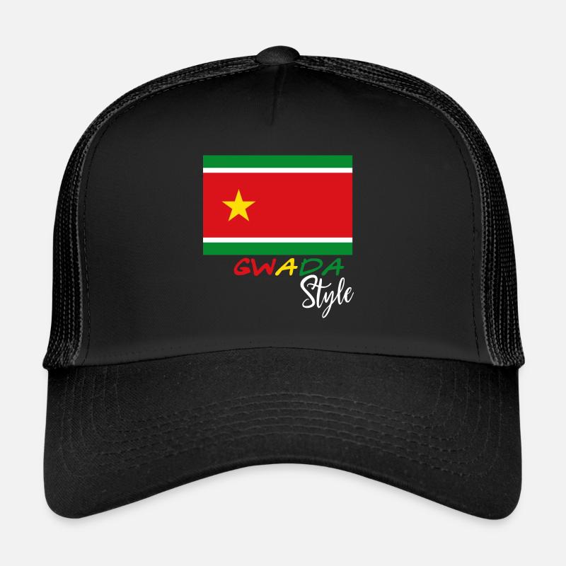 Gwada Style Drapeau Guadeloupe - Casquette trucker  - noir/noir