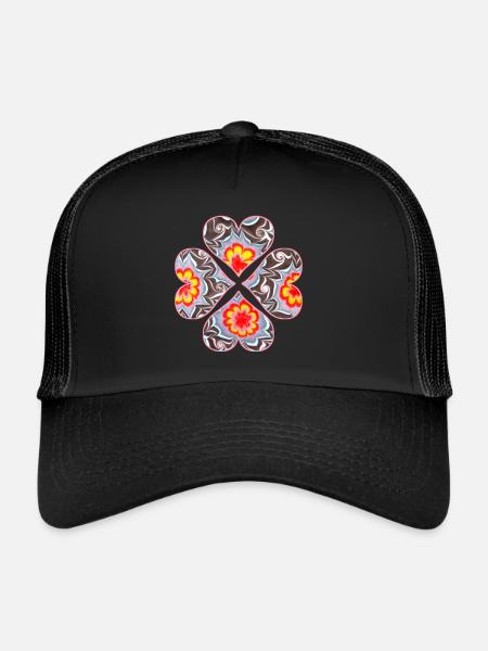 Trèfle 4 Coeurs E 33 - Casquette trucker  - noir/noir - Devant