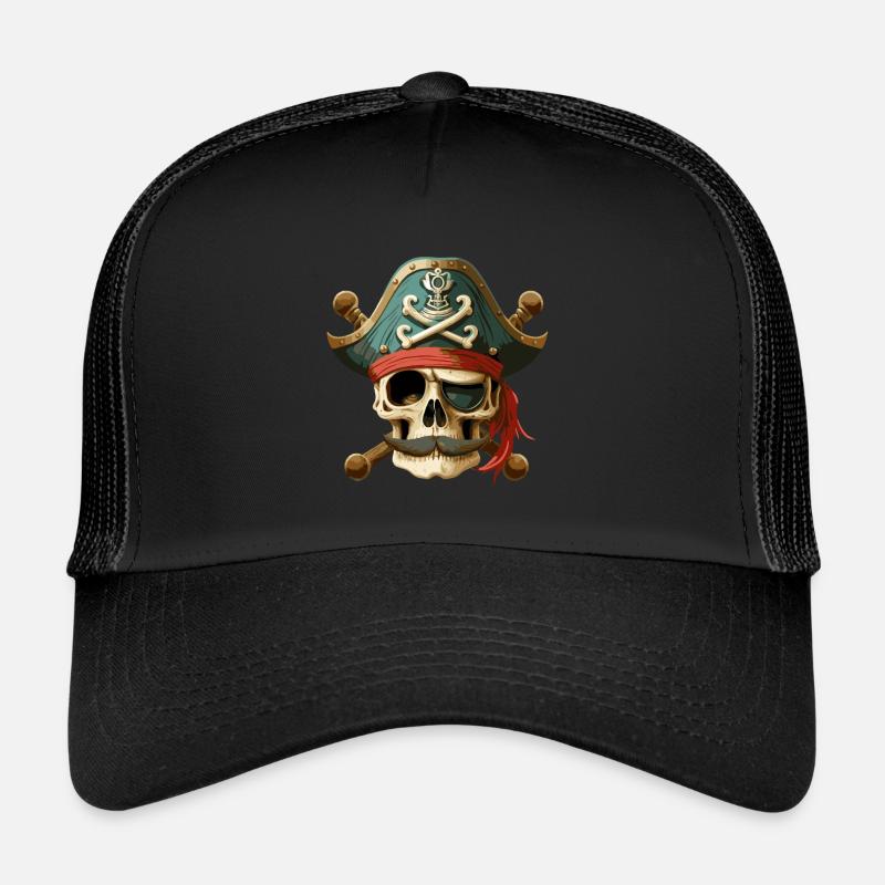 Capitaine pirate Skull & Bones Casquette trucker 