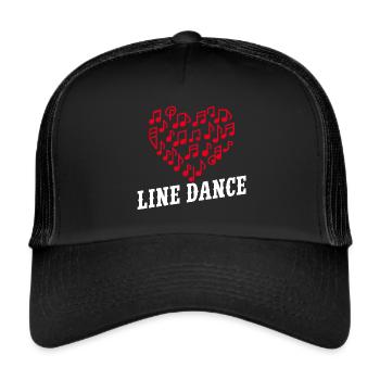 Danse en ligne Danser avec l’amour et le cœur - Casquette trucker  - noir/noir - Devant