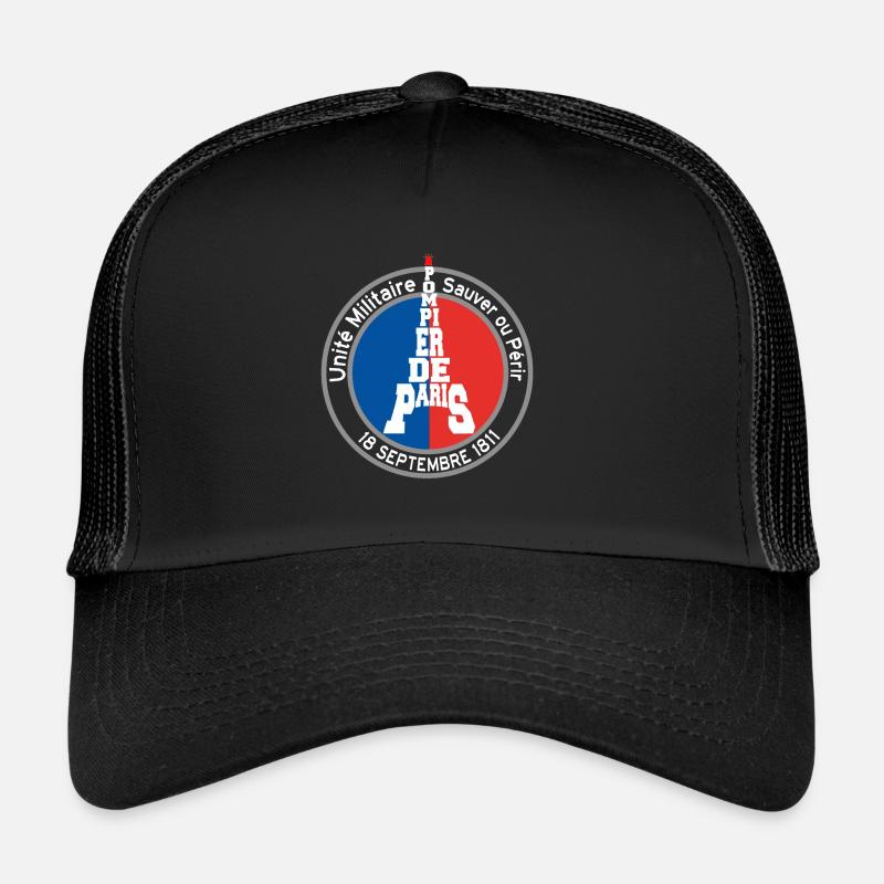 sapeur pompier de paris,cadeau ,citation - Casquette trucker  - noir/noir
