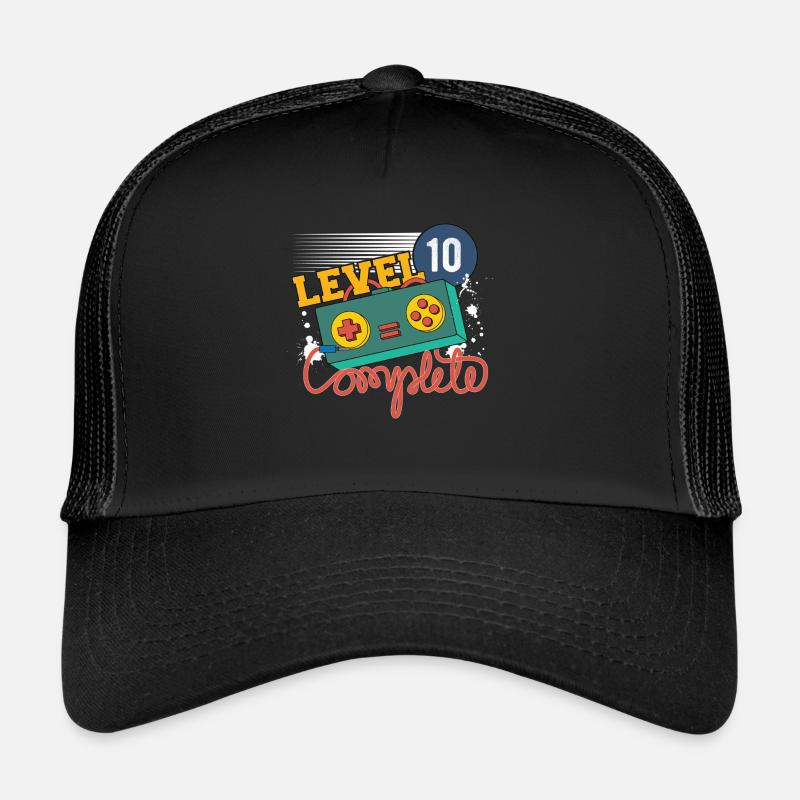 Level 10 Complete Geburtstag - Trucker Cap - Schwarz/Schwarz