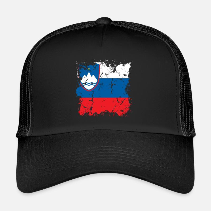 Slovénie Drapeau Balkan Drapeau Slovène Vintage Casquette trucker 