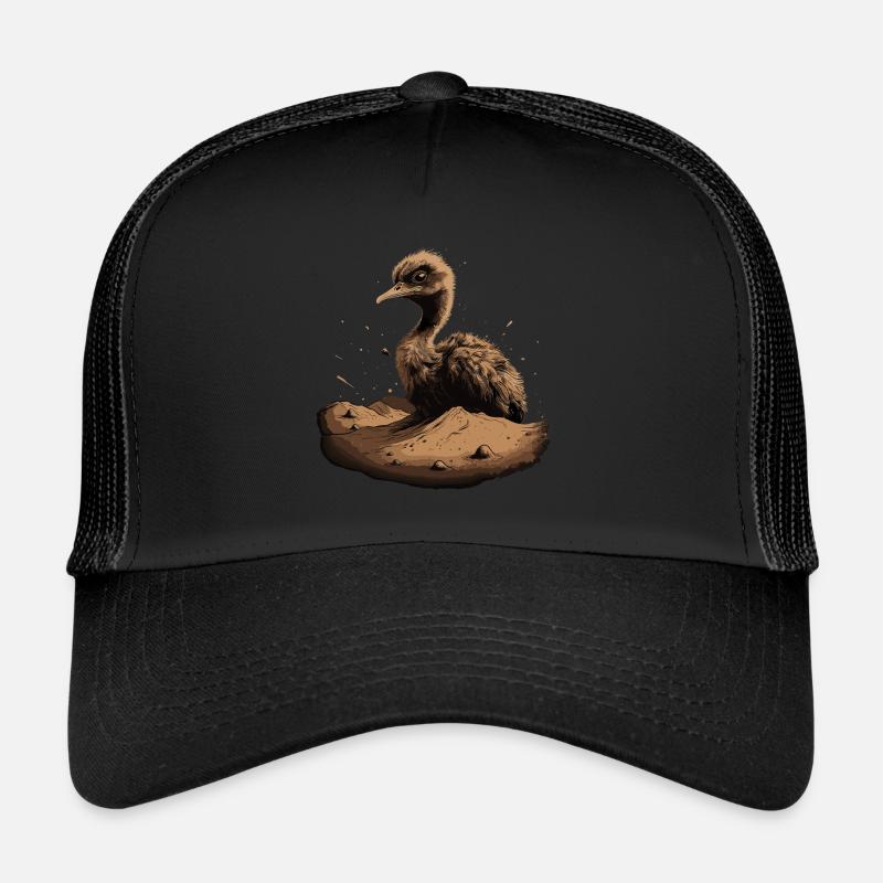 Bébé oisillon d’autruche - Casquette trucker  - noir/noir