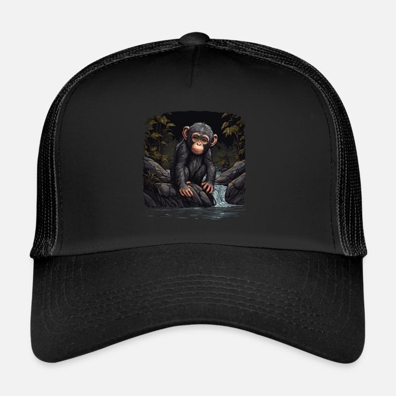 Chimpanzee Monkey Trucker Cap