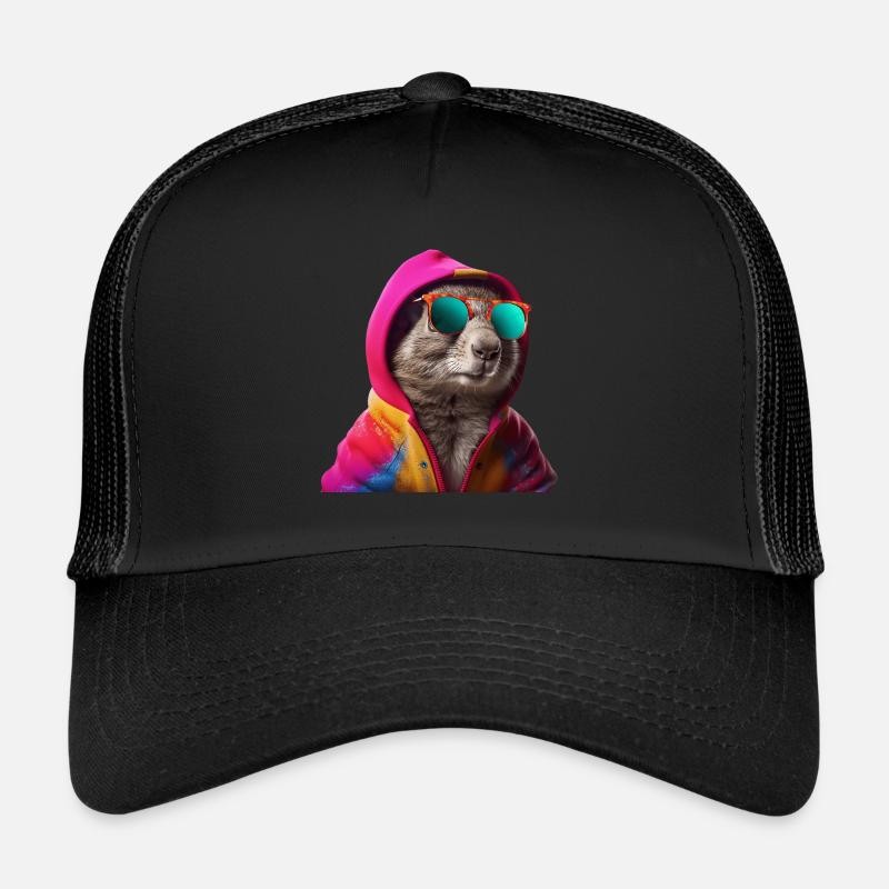 Eichhörnchen mit Sonnenbrille Bunt Coole Waldtiere Trucker Cap