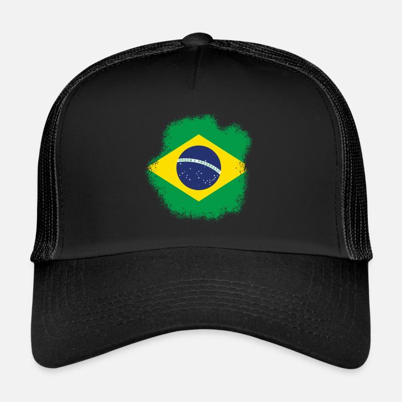 Drapeau du Brésil Drapeau de l’Amérique du Sud Casquette trucker 