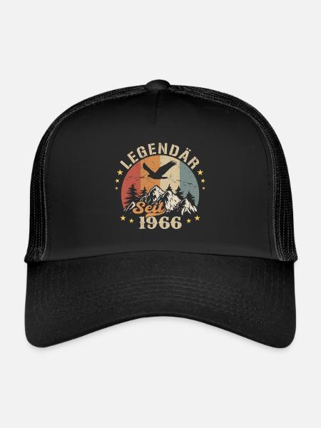 Légendaire depuis 1966 Vintage Vintage Anniversaire - Casquette trucker  - noir/noir - Devant