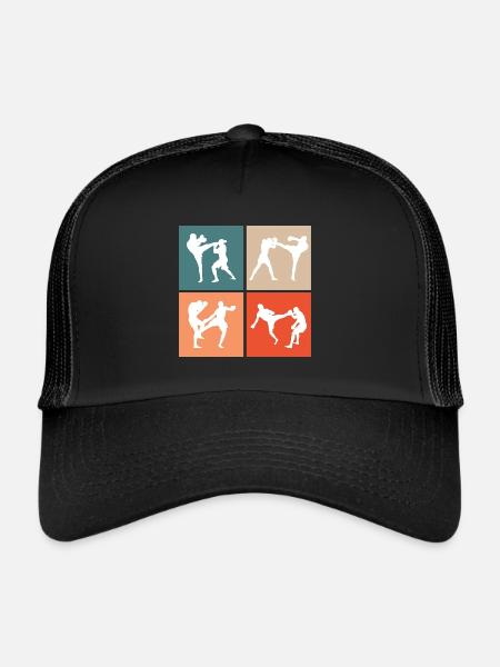 kickboxing kickboxer - Trucker Cap - black/black - Front