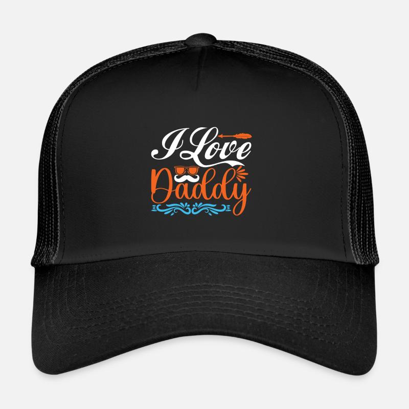 "Ich liebe Papa" - Trucker Cap - Schwarz/Schwarz