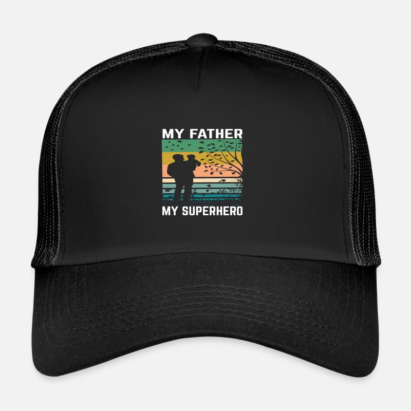Mon père est mon héros - Casquette trucker  - noir/noir
