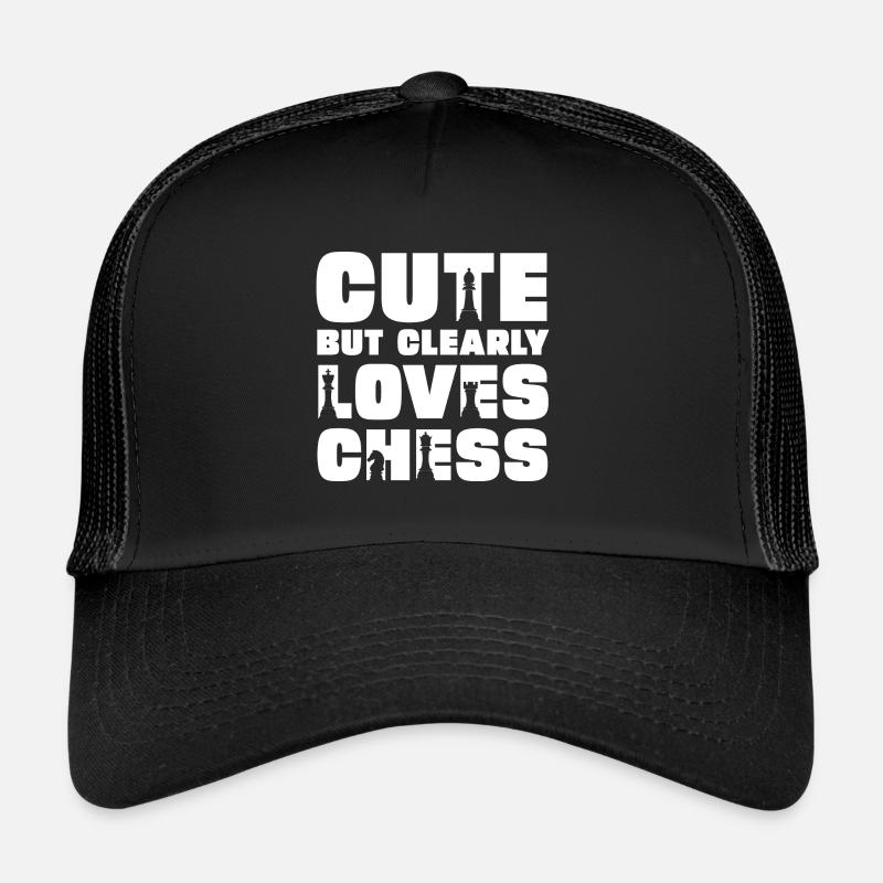 Cute but clearly loves chess Trucker Cap