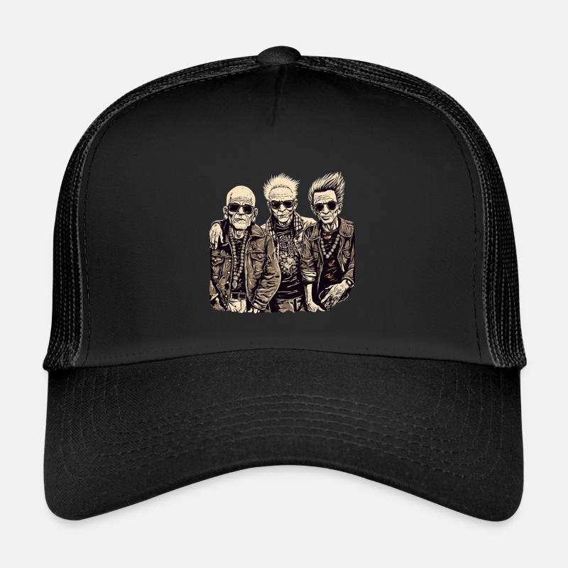 Cool Bestager Anarchists Punks with Sunglasses Trucker Cap