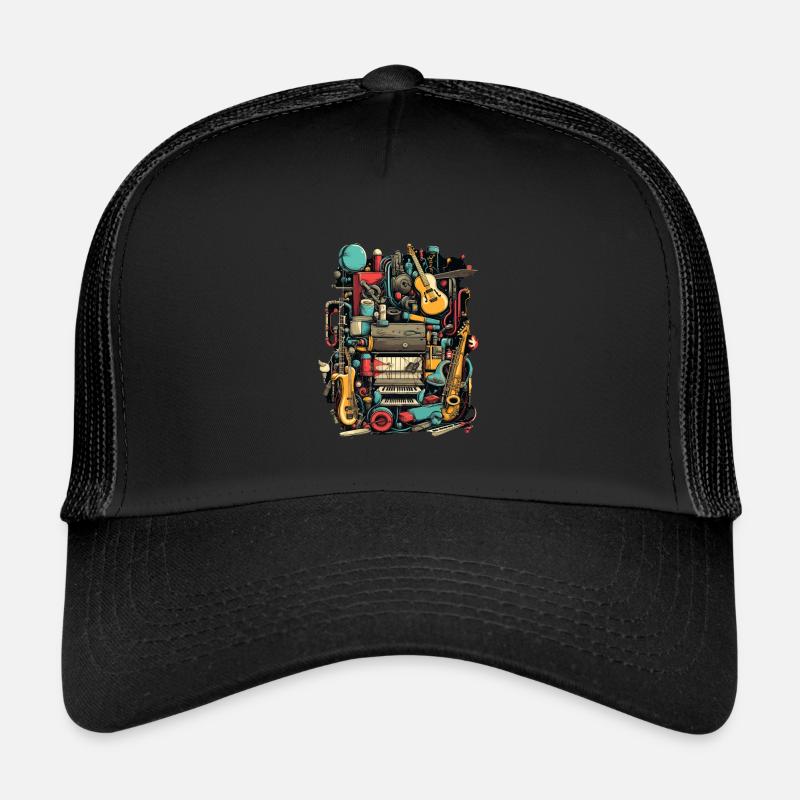 Instruments de musique - Casquette trucker  - noir/noir