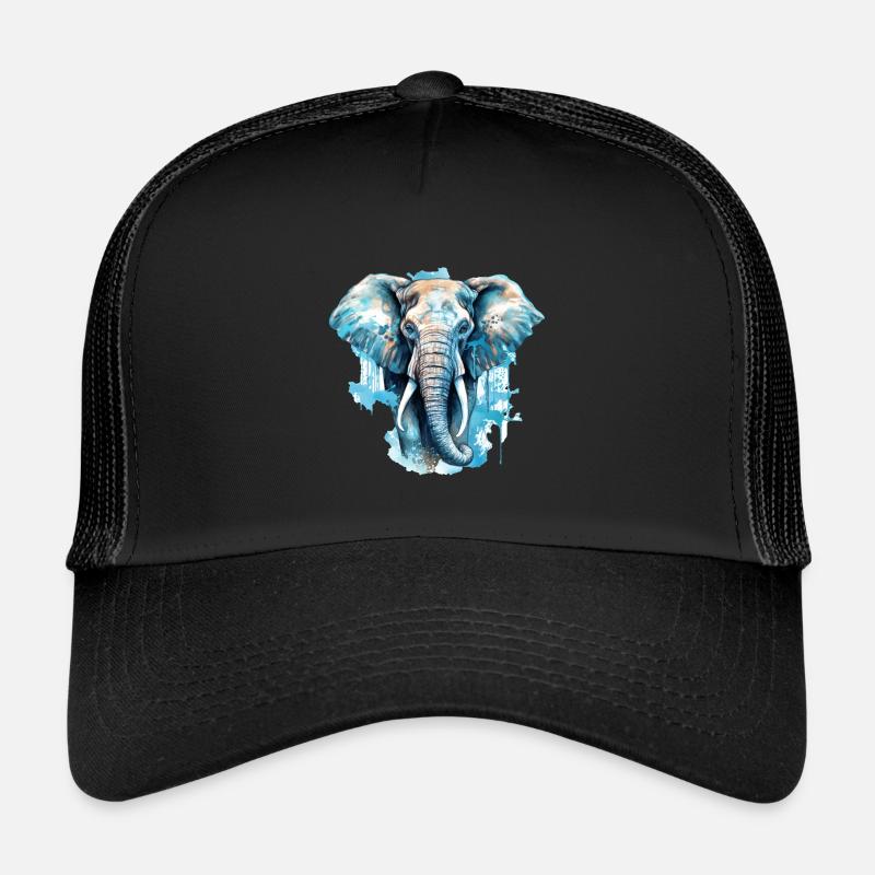 Elefant - Trucker Cap - Schwarz/Schwarz