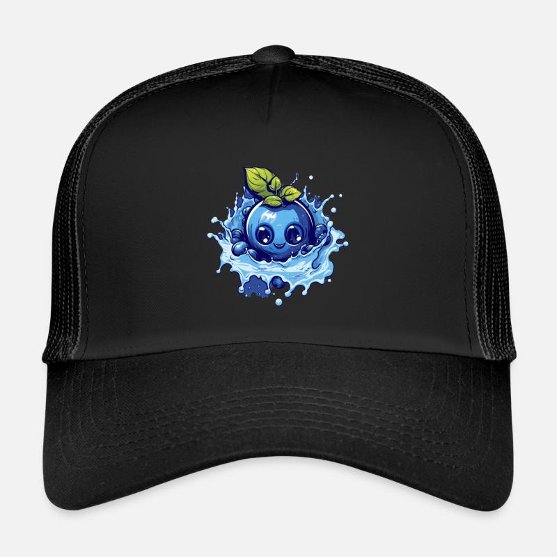 Blaubeere - Trucker Cap - Schwarz/Schwarz