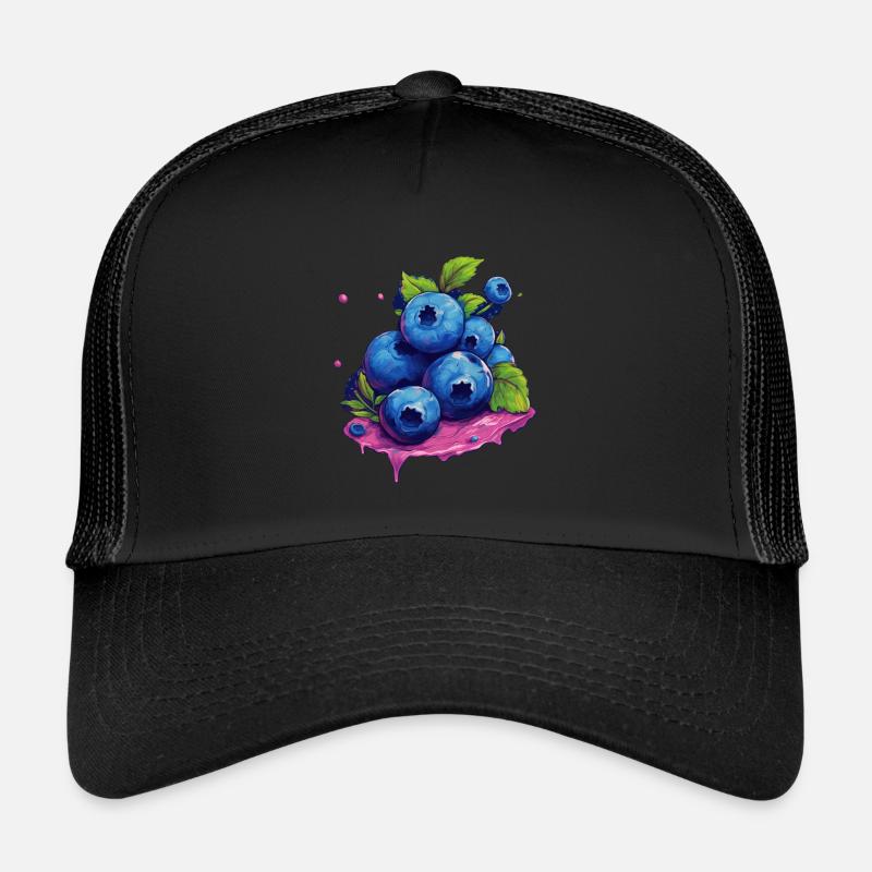 Blaubeere - Trucker Cap - Schwarz/Schwarz
