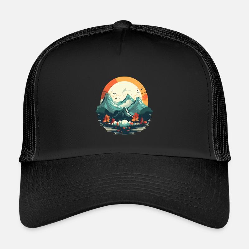 Landschaft - Trucker Cap - Schwarz/Schwarz