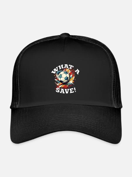 Balle de football - Quelle sauvegarde! - Casquette trucker  - noir/noir - Devant