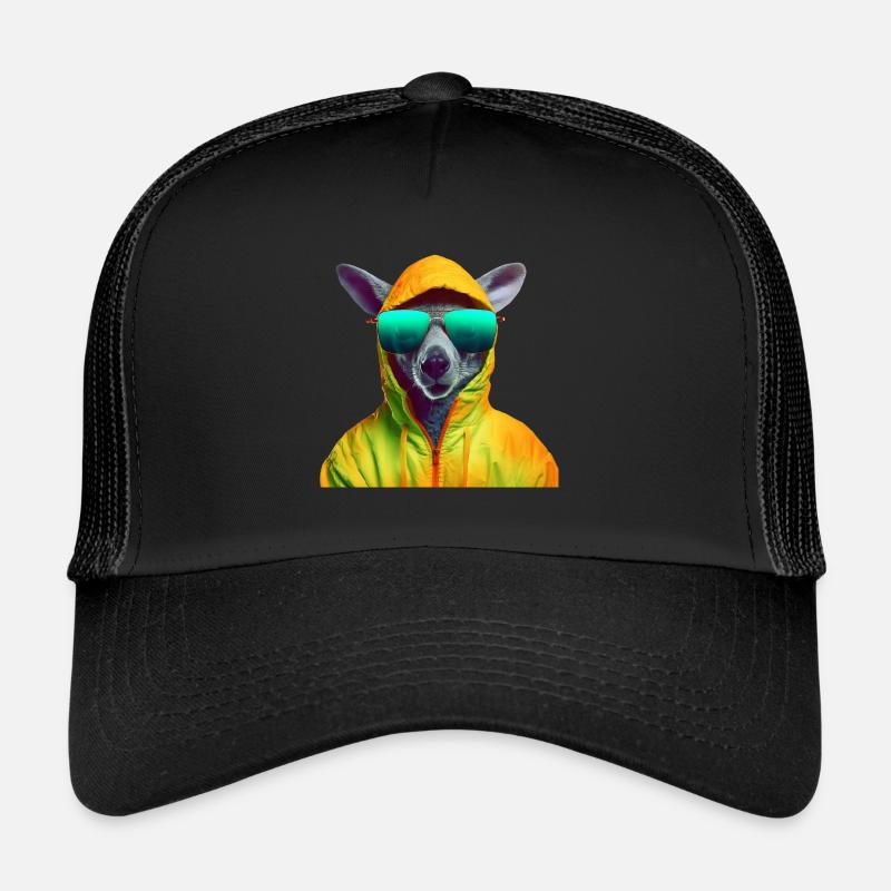 Känguru mit Sonnenbrille Beuteltier Kangaroo Trucker Cap