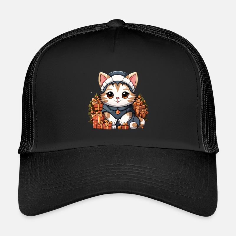 Design de Noël de chat - Style Kawaii Casquette trucker 