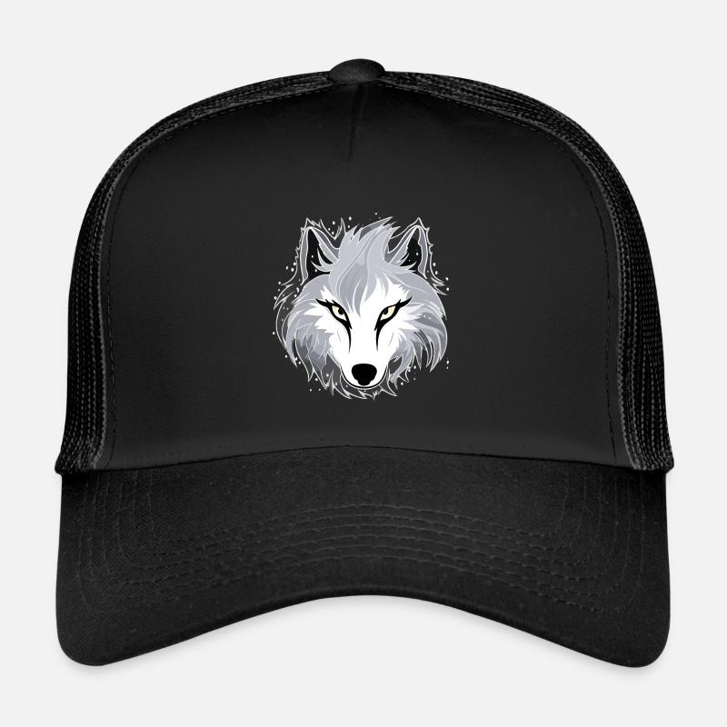Wolf - Illustration - Trucker Cap - Schwarz/Schwarz