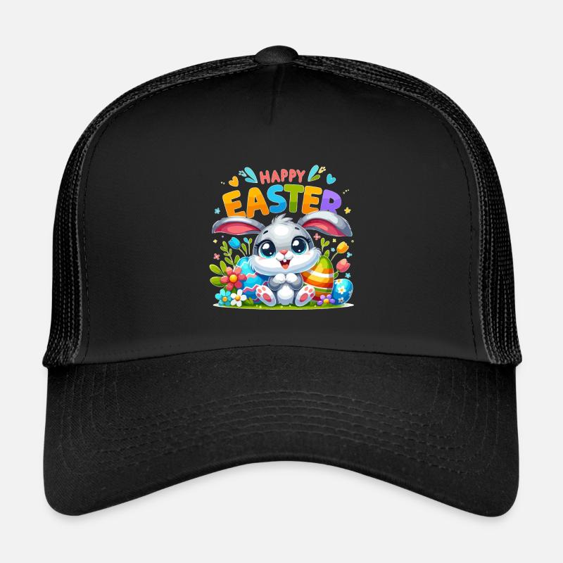 Joyeuses Pâques - Illustration de lapin de Pâques Casquette trucker 