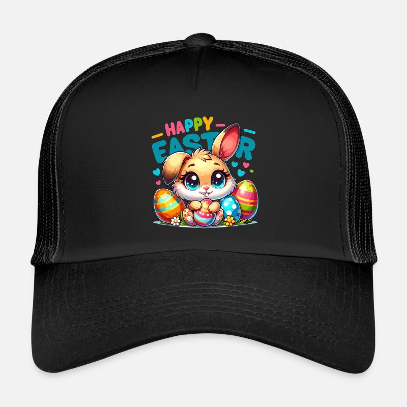 Joyeuses Pâques - Illustration de lapin de Pâques Casquette trucker 