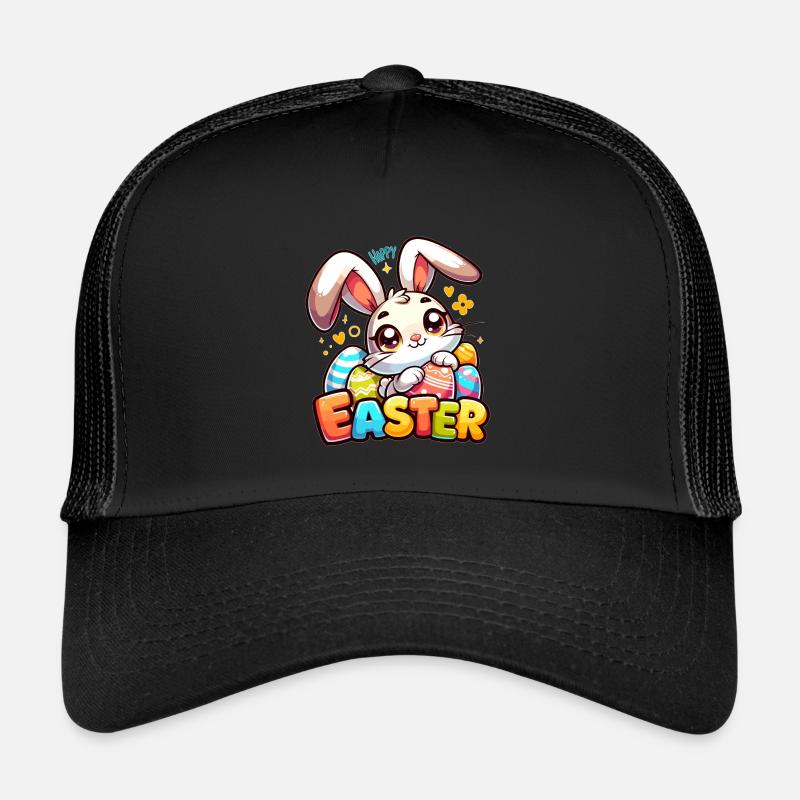 Joyeuses Pâques - Illustration de lapin de Pâques Casquette trucker 