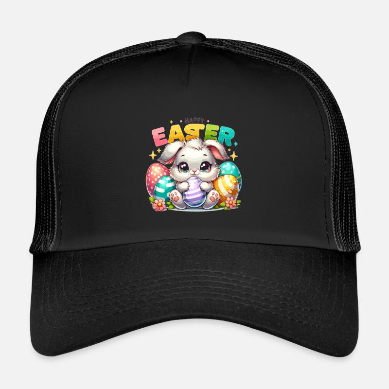 Joyeuses Pâques - Illustration de lapin de Pâques Casquette trucker 