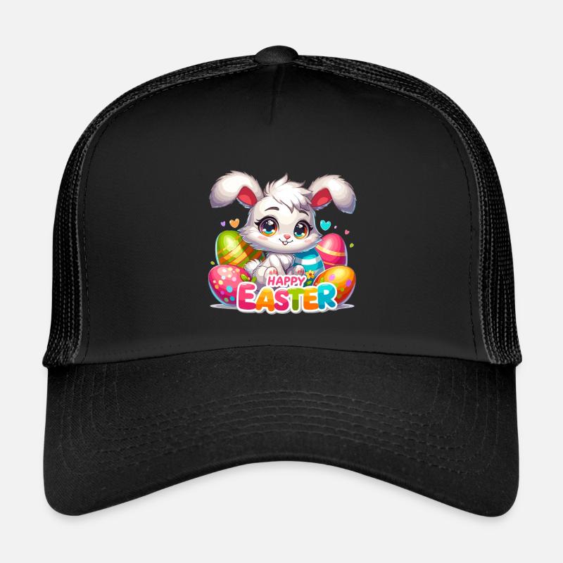 Joyeuses Pâques - Illustration de lapin de Pâques Casquette trucker 