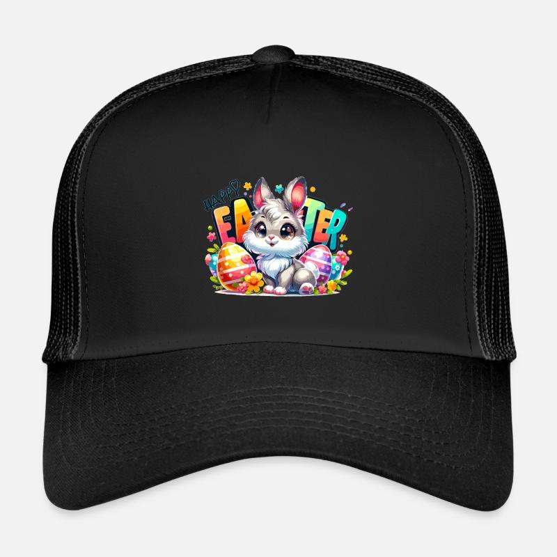 Joyeuses Pâques - Illustration de lapin de Pâques Casquette trucker 