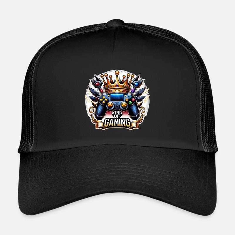 King of Gaming - Controller and Crown Illustration Trucker Cap