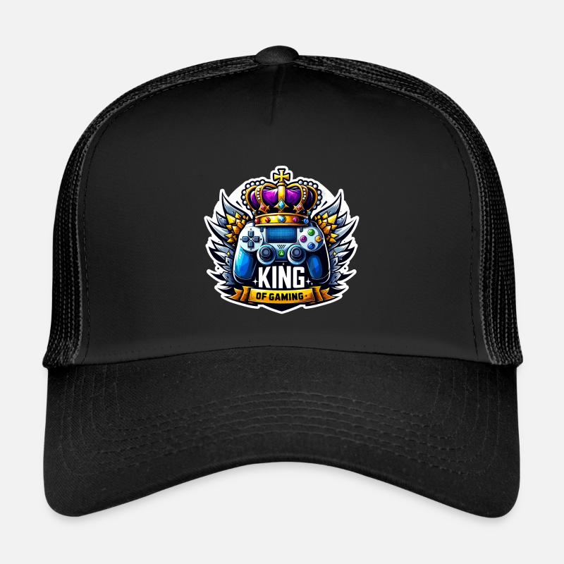 King of Gaming - Controller and Crown Illustration Trucker Cap