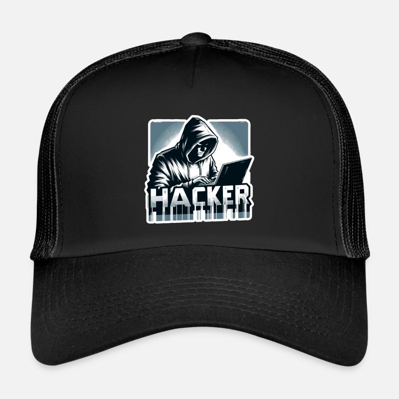 Hacker - Illustration - Trucker Cap - black/black
