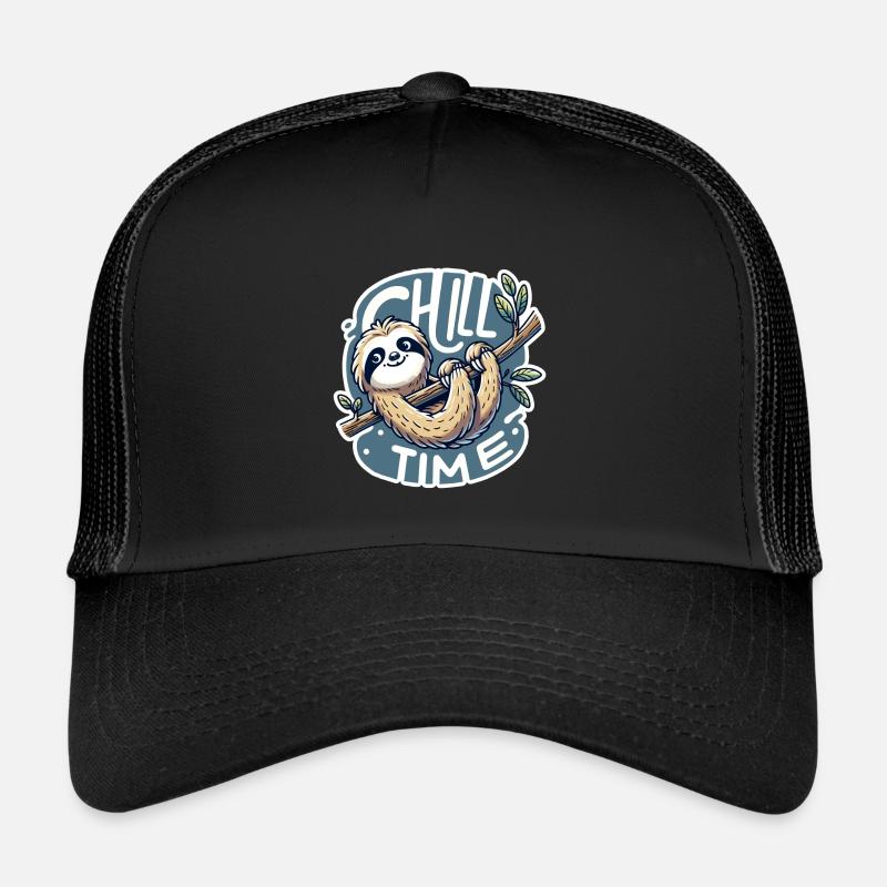 Chill Time - Sloth Illustration Trucker Cap