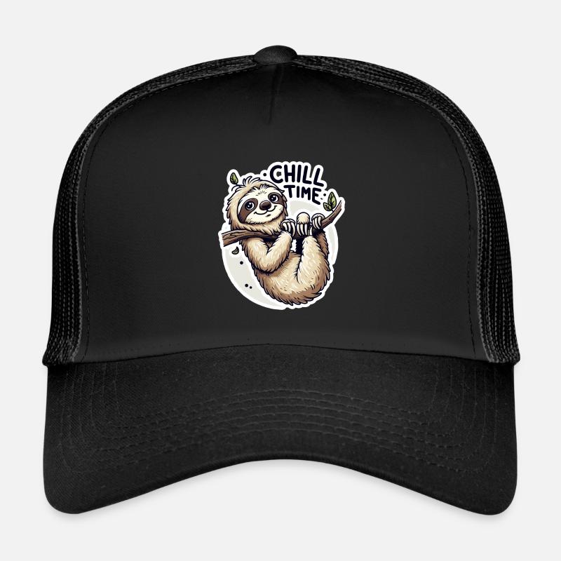 Chill Time - Sloth Illustration Trucker Cap