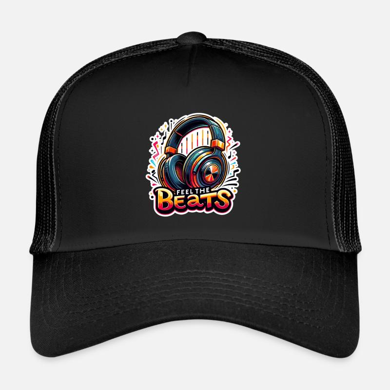 Ressentez les rythmes - Illustration d'un casque Casquette trucker 