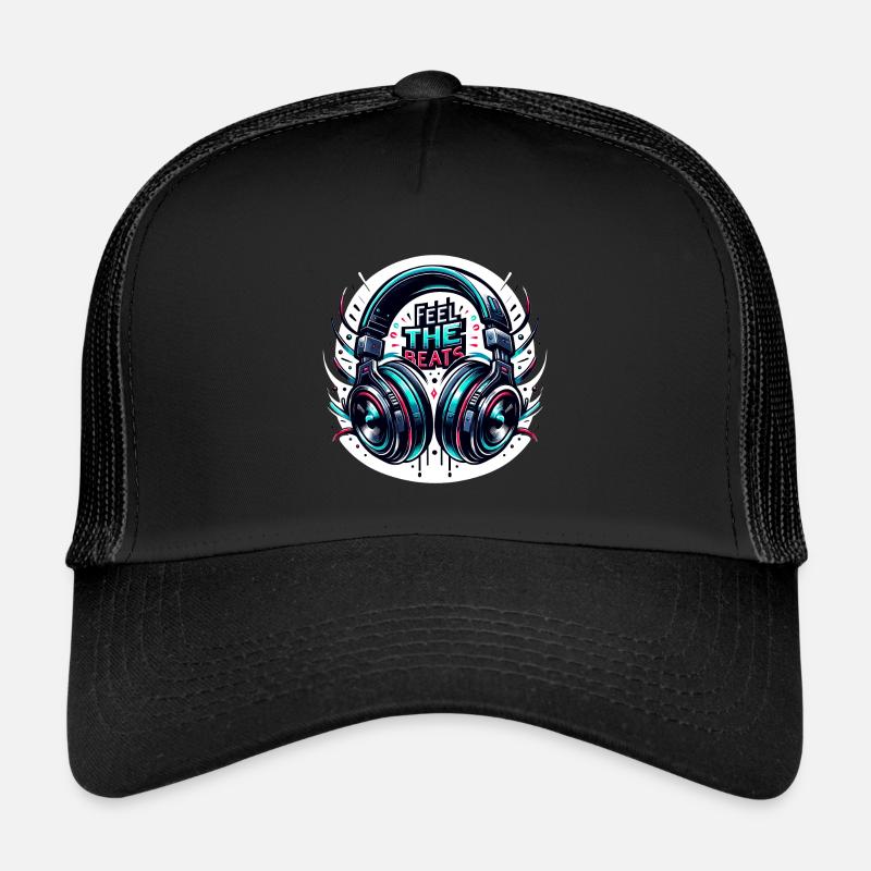Ressentez les rythmes - Illustration d'un casque Casquette trucker 
