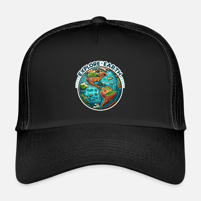 Explorer la Terre - Erde Illustration Casquette trucker 