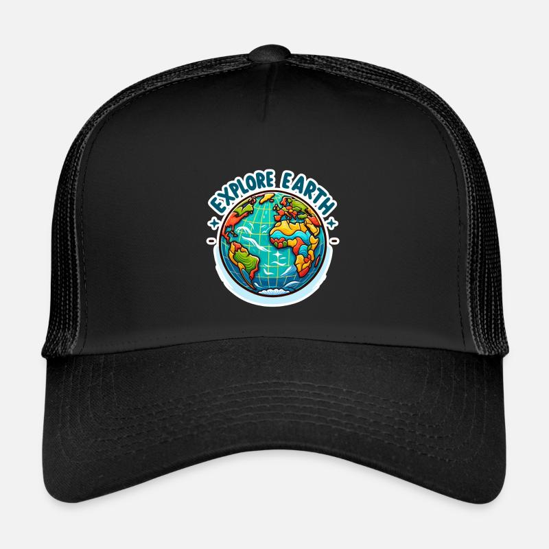 Explorer la Terre - Erde Illustration Casquette trucker 