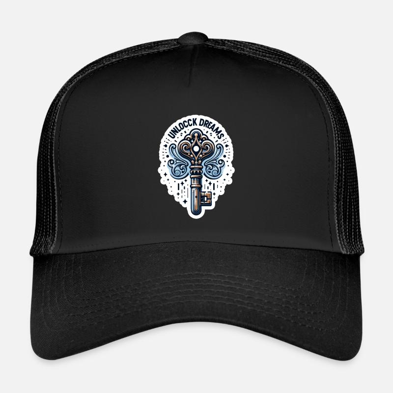 Déverrouiller les rêves - Illustration clé Casquette trucker 